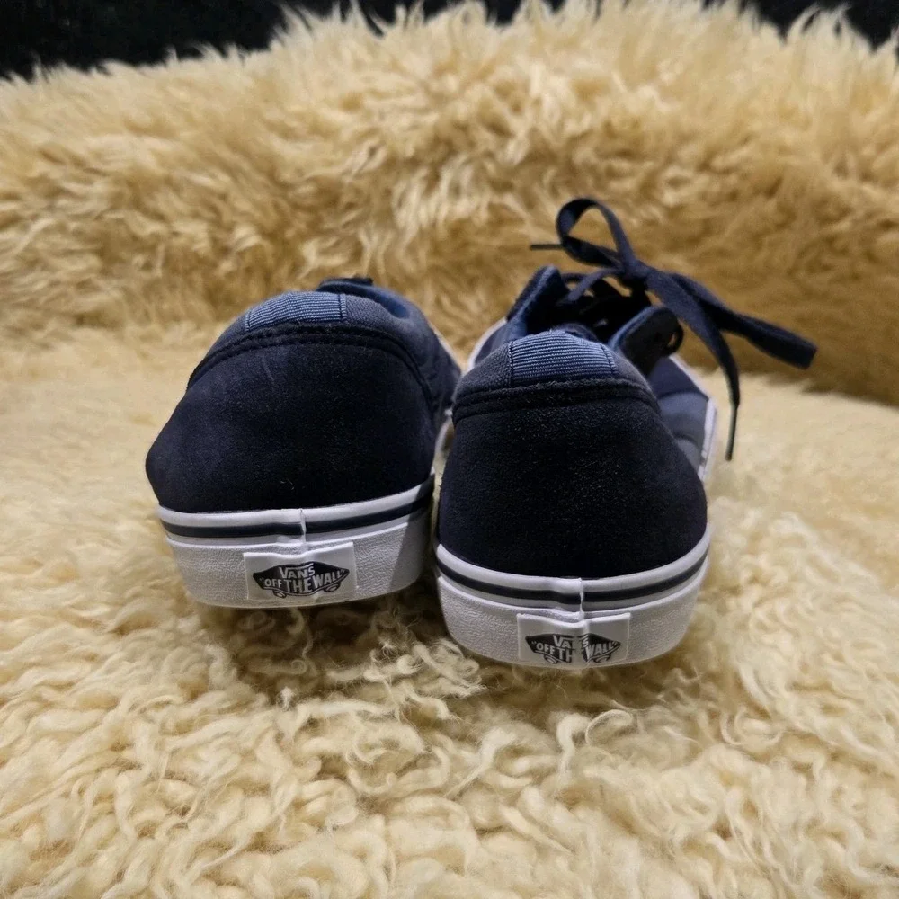 Mens‎ Vans Old Skool Navy Blue Canvas Casual Skateboarding Sneakers Size 10.5